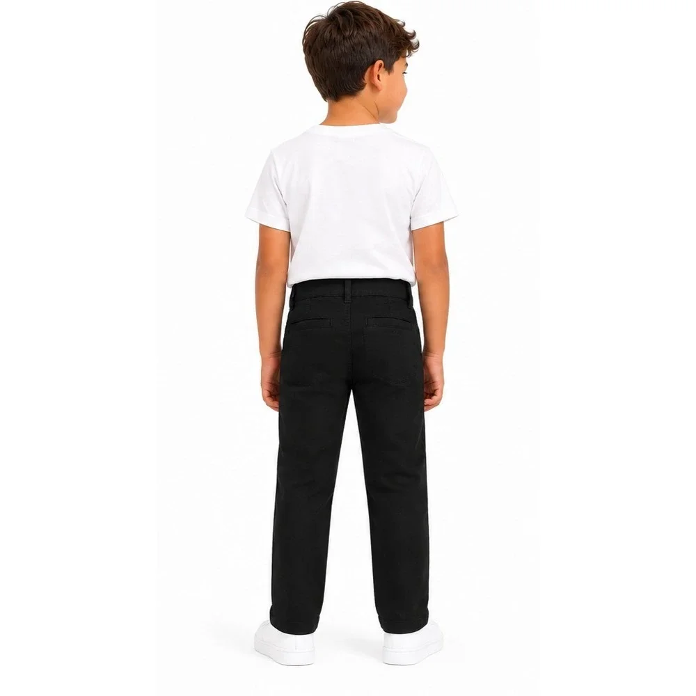 The Children's Place Boys Uniform Chino Pants Size 5 Black Stretch Skinny Fit
